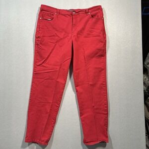 Gloria Vanderbilt Amanda Jeans Womens 16W Red Straight Leg Stretch Denim